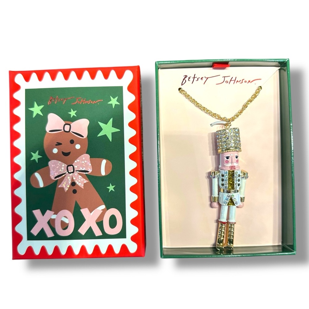 Betsey Johnson Nutcracker Pendant Long Necklace  White 2025 GIFT BOX FAST SHIP